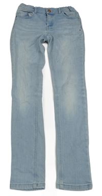 Světlemodré rifle s kytičkami Kids