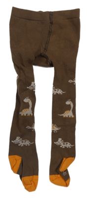 Hnědé punčocháče s dinosaury Impidimpi