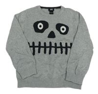 Šedý svetr s obličejem H&M
