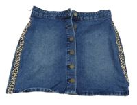 Modrá rilflová propínací mikina s proužky George 