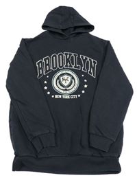 Tmavošedá mikina s nápisem a kapucí George 