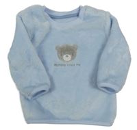 Světlemodrá chlupatá mikina s medvídkem Nutmeg
