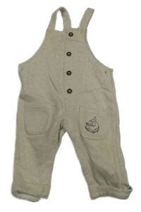 Béžové melírolvané laclové tepláky s velrybou 