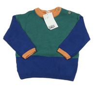 Nové - Tmavozeleno-tmavomodrý svetr H&M