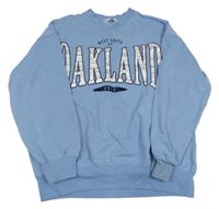 Světlemodrá oversized mikina s nápisem H&M