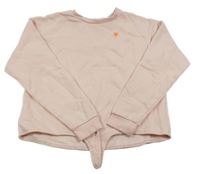 Světlerůžová mikina se srdíčkem a uzlem H&M