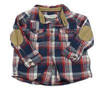 Tmavomodro-červená kostkovaná košile H&M
