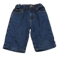 Tmavomodré riflové straight kraťasy Primark