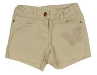 Béžové riflové kraťasy s motýlkem C&A