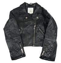 Černý koženkový crop křivák River Island