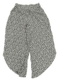 Bílo-černé kytičkované culottes kalhoty Page one young