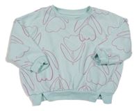 Pomněnková oversize mikina s tulipány George 