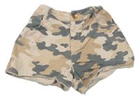 Pudrovo-tmavošedé army plátěné kraťasy F&F