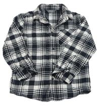 Tmavomodro-bílá kostkovaná flanelová košile PRIMARK