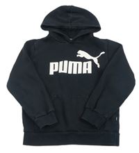 Černá mikina s logem a kapsou a kapucí PUMA