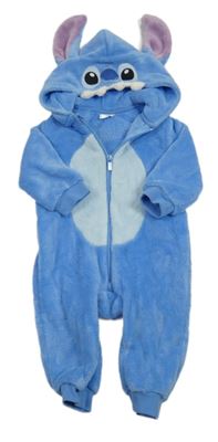 Modrá plyšová kombinéza s kapucí - Stitch Disney