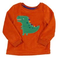 Červená plyšová mikina s dinosaurem 
