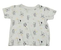 Bílé tričko se zvířátky a barevnými obrazci George