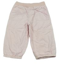 Světlerůžové plátěné podšité kalhoty s úpletovým pasem C&A