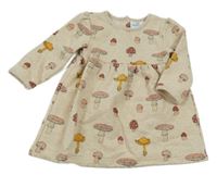 Béžové melírované teplákové šaty s houbičkami Topomini