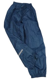 Modré melírované šusťákové nepromokavé kalhoty