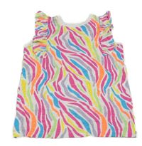 Bílo-barevné vzorované melírované tričko s volánky St. Bernard