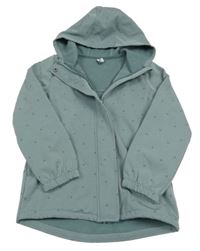 Světlekhakišedá melírovaná vzorovaná softshellová bunda s kapucí YIGGA