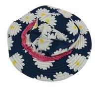 Tmavomodrý UV klobouk s kopretinami a kanýrkem Playshoes