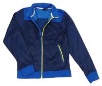 Tmavomodro-cobaltově modrá thermo propínací mikina H&M