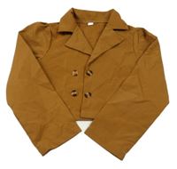 Hnědé bolérko s knoflíky a límečkem 