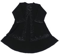 Černé mačkané šaty s kamínky 