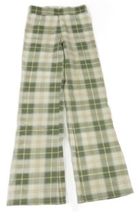 Khaki-smetanovo-béžové kostkované flare kalhoty H&M