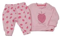2Set - Světlerůžová mikina s jahůdkou + tepláky PRIMARK