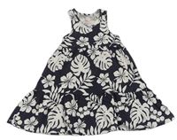 Šedé květované bavlněné šaty F&F