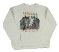 Smetanová mikina s koňmi H&M