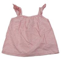 Bílo-růžový kostkovaný top The Little White Company