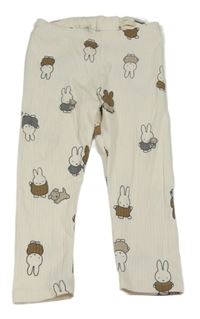 Smetanové žebrované legíny s králíky - Miffy H&M