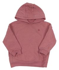 Starorůžová mikina s výšivkou a kapucí F&F
