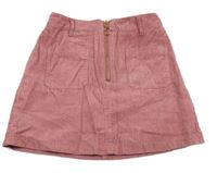 Starorůžová manšestrová sukně se zipem M&S