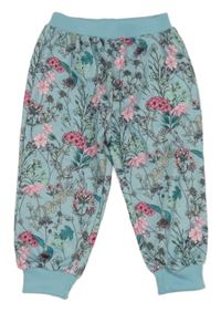 Světlemodré květované tepláky Shein