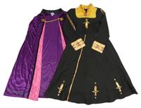 Kostým - 2set - Černé šaty + fialový sametový plášť - Anna Tu