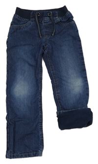 Tmavomodré podšité rifle s úpletový pasem Lupilu