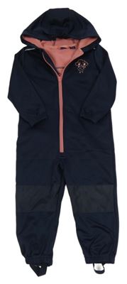 Tmavomodrá softshellová kombinéza s mrakem a kapucí Lupilu