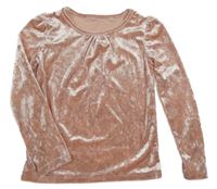 Růžové sametové triko