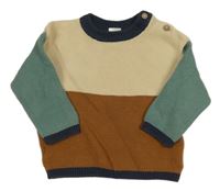 Béžovo-hnědo-zelený svetr H&M