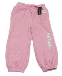 Nové - Růžové tepláky s květinou Dunnes