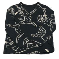 Černé triko se zvířaty George