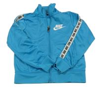 Modrá sportovní propínací mikina s logem Nike