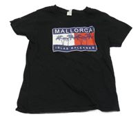 Černé tričko s palmami a nápisem