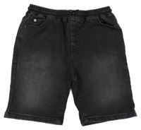 Černé teplákové riflové kraťasy Next